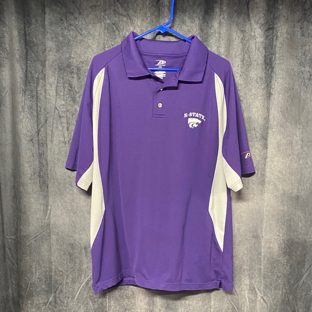 Kansas State Wildcats Pro Player Purple Polo with Gray Panels